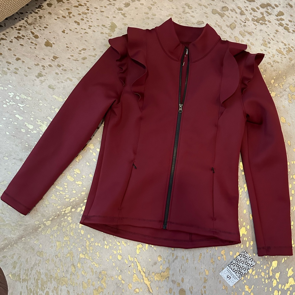 Women's Burgundy Urban Savage Ruffled Jacket